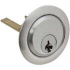 Prime-Line 5-Pin Brass Diecast Rim Cylinder Lock with Trim Ring Image 1